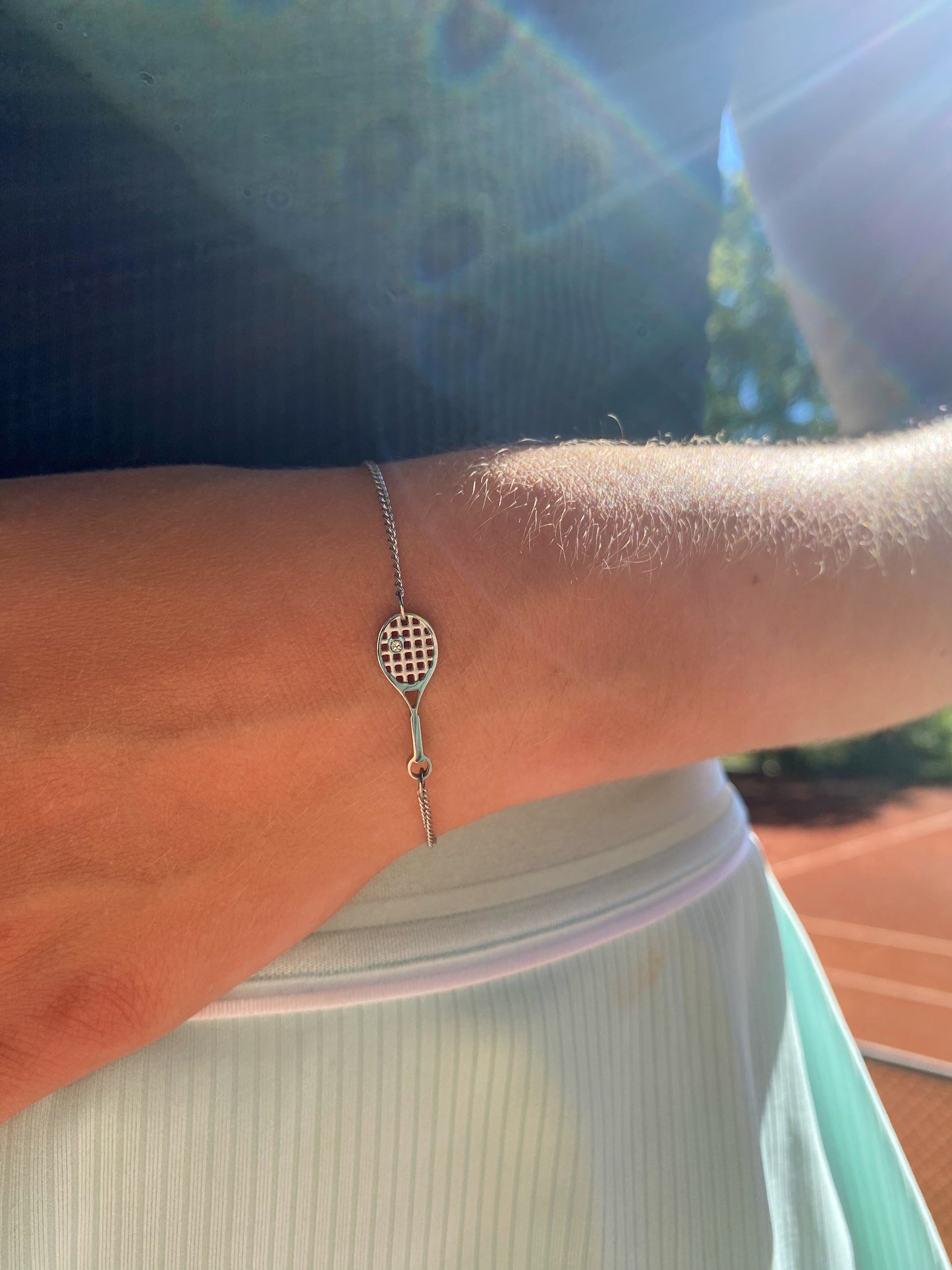 Tennis Chain Armband Silber