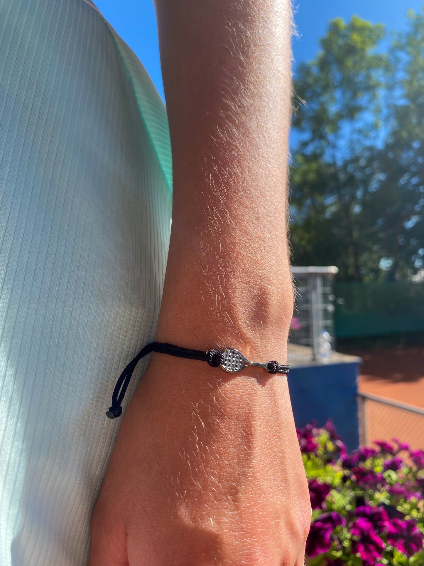 Tennis Armband schwarz/silber