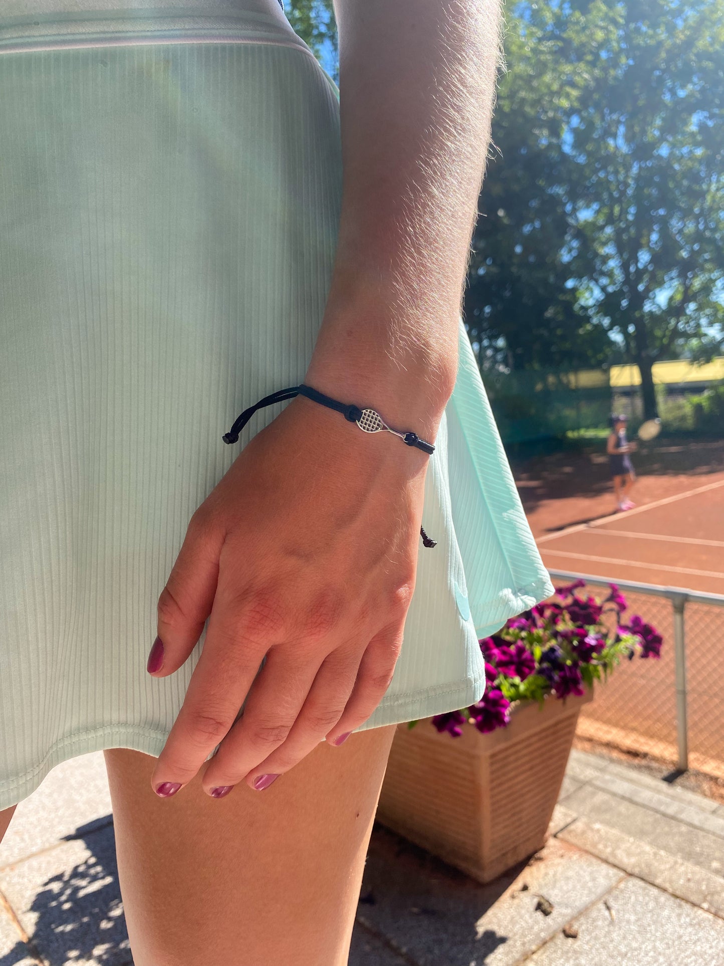 Tennis Armband schwarz/silber