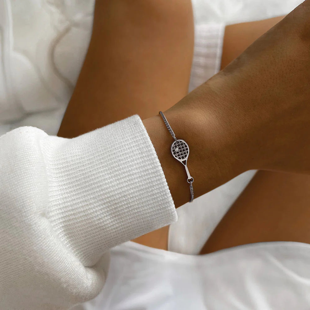 Tennis Chain Armband Silber