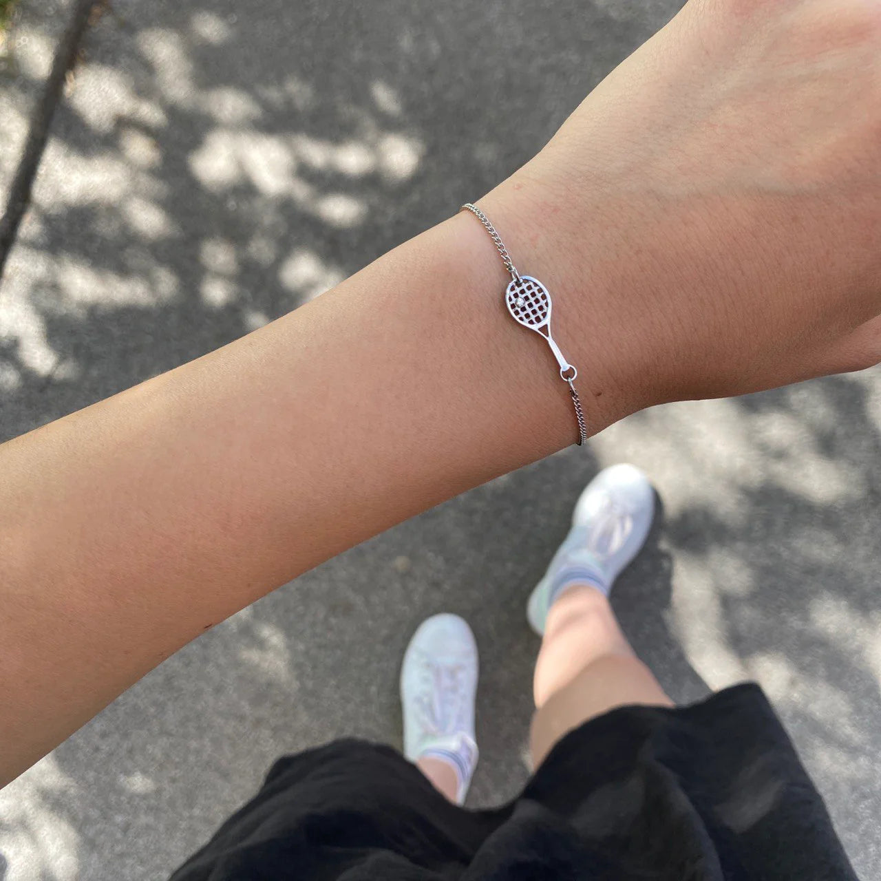 Tennis Chain Armband Silber