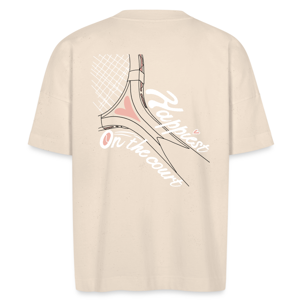 „Happiest On The Court“ Tee NEU - Naturweiß