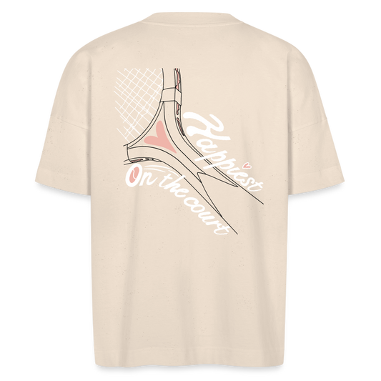 „Happiest On The Court“ Tee NEU - Naturweiß