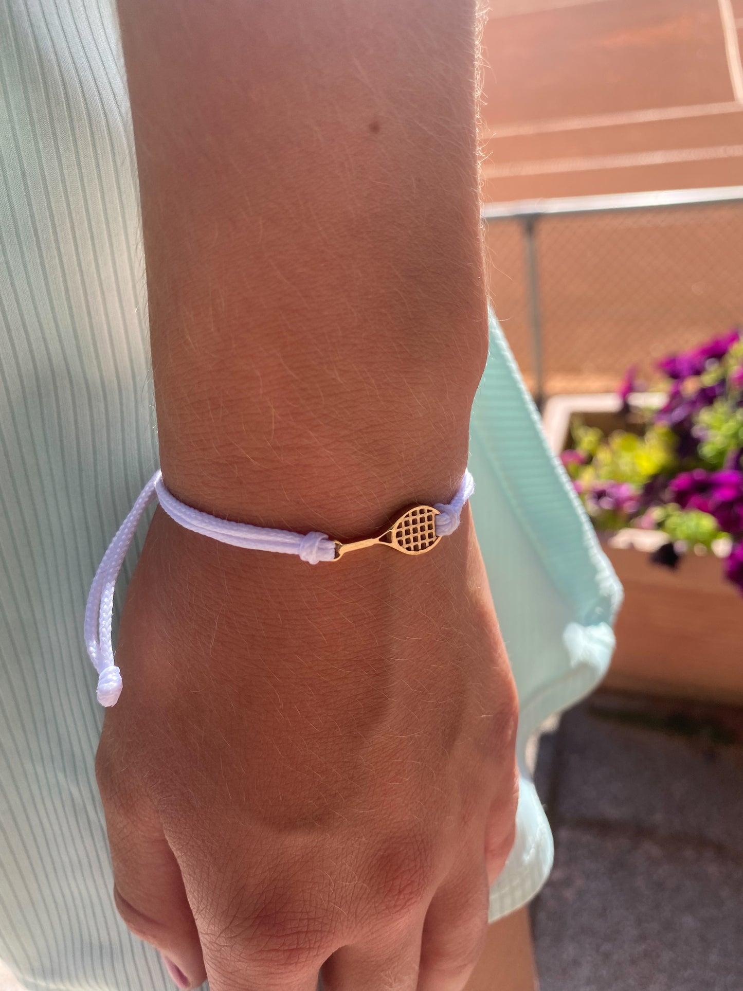 Tennis Armband weiß/rosé