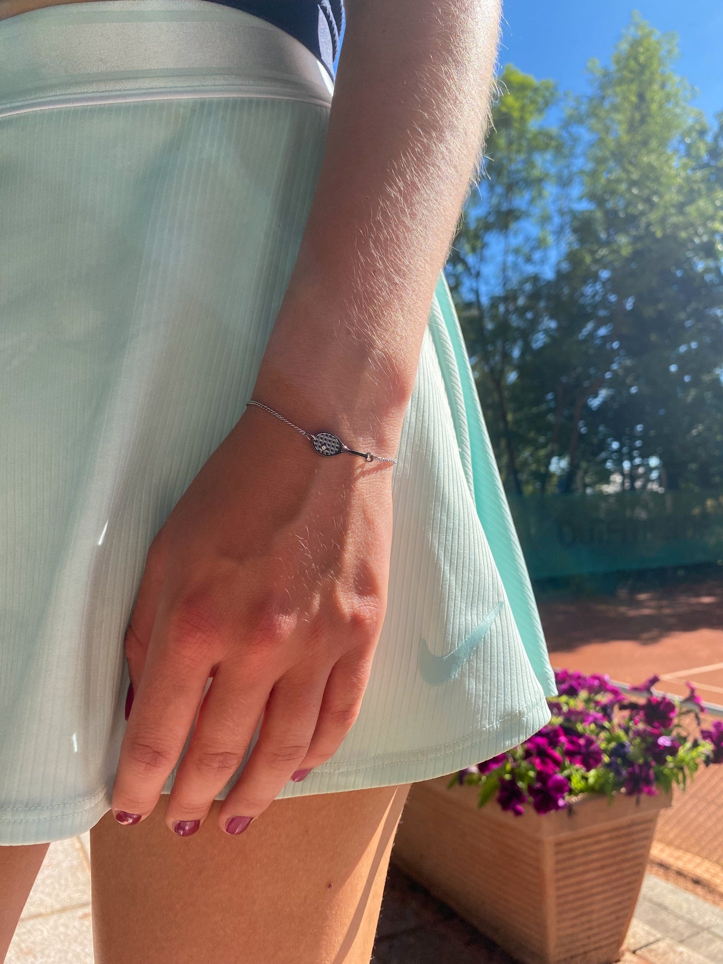 Tennis Chain Armband Silber