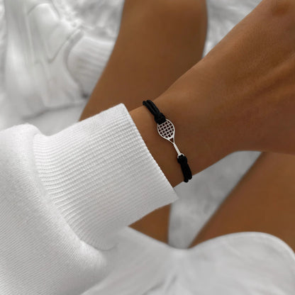 Tennis Armband schwarz/silber